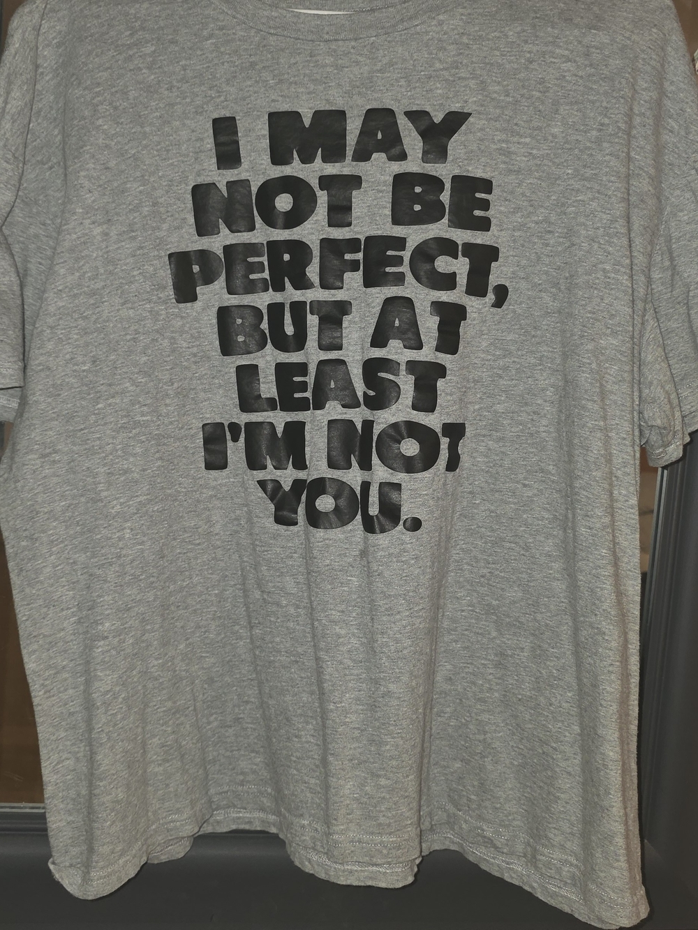 Gray Graphic Men's T-Shirt - 'I May Not Be Perfect'
